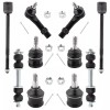 BOXI 10PC Front Tie Rods Ball Joints Sway Bar Ends