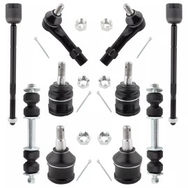 BOXI 10PC Front Tie Rods Ball Joints Sway Bar Ends Kit For 1991-1996 Dodge Dakota 2WD