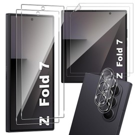 For Galaxy Z Fold7 Film (4 Sheets) + Camera Film (2) Mosasa Glass + TPU 3D Design, Anti-Glare, Anti-Float, Anti-Fingerprint, Anti-Fingerprint, Bubble Free, Scratch Repair Protective Film