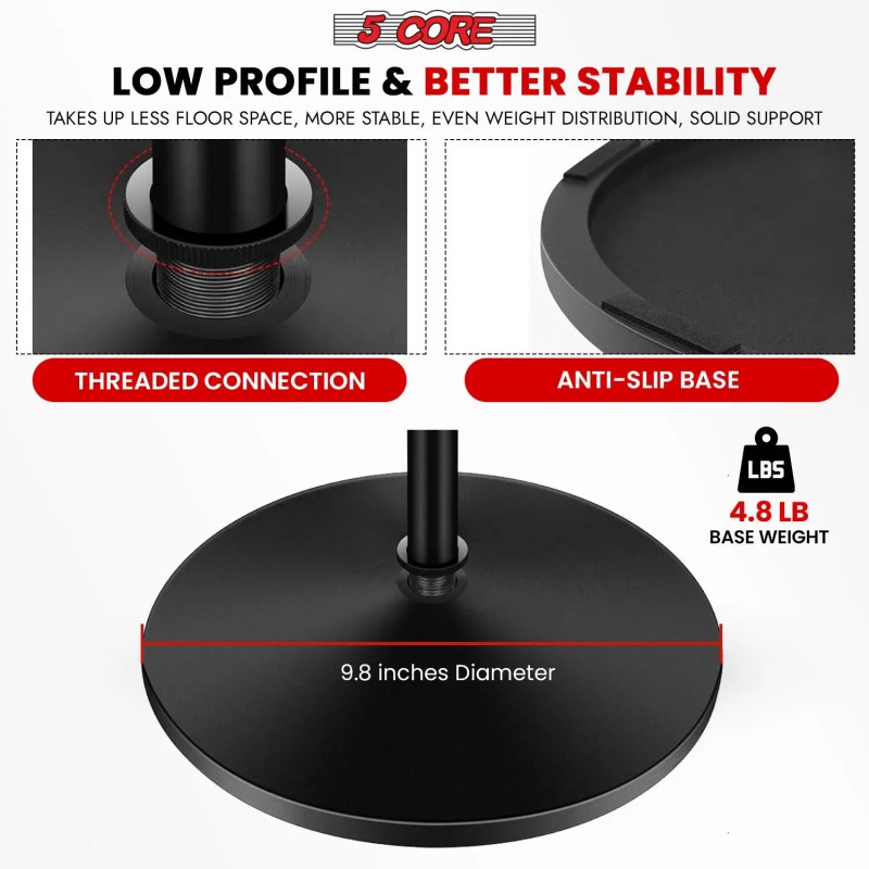 5Core MS RBL 3T Soporte De Micrófono Floor-Adjustable Universal Heavy