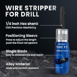 MOHSILY Wire Stripper for Drill, Wire Twister Tool for Electricians 6/8/10/12/14 AWG Wire Stripping and Twisting Kit, 25 PCS Wire Nuts, Electric Drill Wire Stripper for Quick & Efficient Use