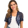 Enjoyoself Womens Shrugs Lightweight Lace Short Sleeve Open Front Bolero