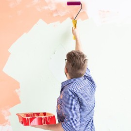 Paint Rollers - Door Paint Roller 7.09 Inches | High-Density Foam Sponge Multi-Functional Painting Brush with No-Slip Handle for Bathroom Ceiling Door Deck