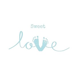 Ambiente Lunch Napkin 33 x 33 cm Sweet Love Boy Birth Baby Feet Blue 20 Pieces per Pack