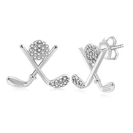 SmileBelle Golf Earrings, Sterling Silver Earrings for Women Fill in Golf Easter Basket, Hypoallergenic Golf Gifts as Daughter Sports Jewelry Accessories Matching Golfer Outfits