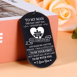 Fathers Day Gift from Wife, To My Men Keychain, Husband Gifts from Wife Valentines Day Gifts for Him Wedding Anniversary Engagement Gifts Sweetest Day Christmas Stocking Stuffers for Men