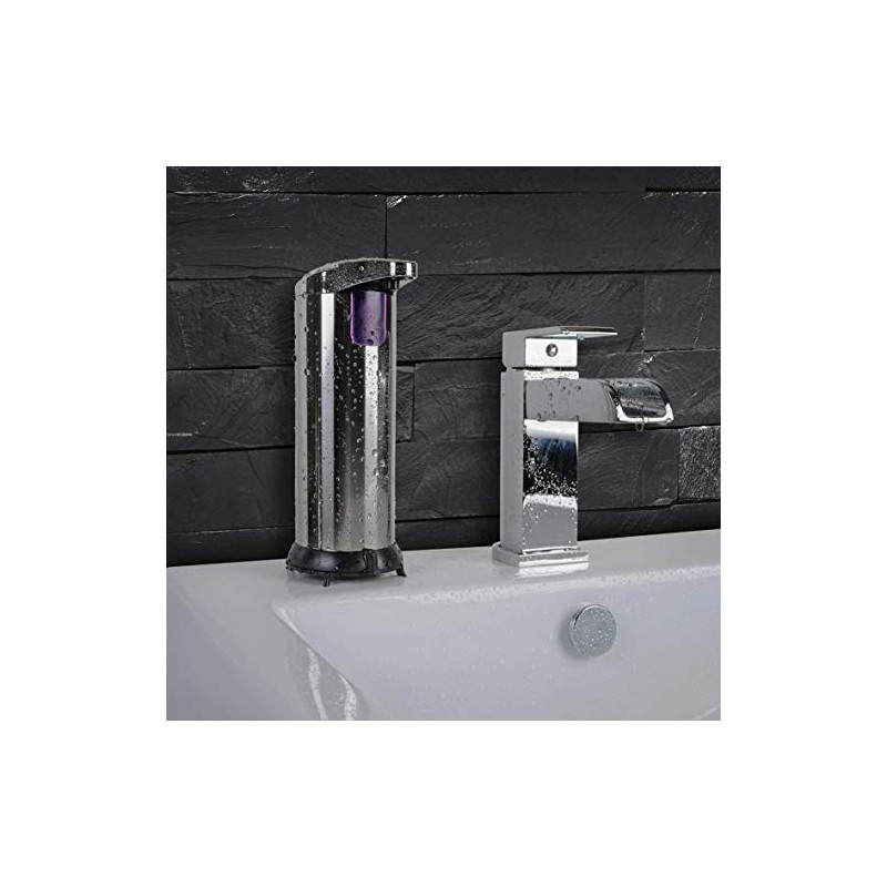 axentia Sensor Soap Dispenser, Plastic, Stainless Steel, Chrome-Plated, Silver, Approx.