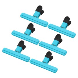 PATIKIL 5.91 x 3.35 Inch Chip Bag Clips, 6Pcs Large Size Clips Food Clips Plastic Heavy Duty Seal Grips for Food Kitchen Home Office Storage, Blue