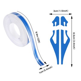 TOMALL 32ft (9.8m) Stripe Stickers for Car Hood Body Side Auto Racing Sport Pinstripe Tape Stripe Decals for Car Bumper Skirt Roof Universal Modified Decoration (Blue)