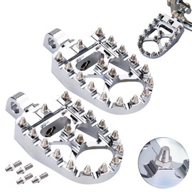 Sresk Offroad CNC - Pinzas anchas para Harley Dyna Sportster FLFB FLSTF Iron 883 Softail Street Glide, rotación de 360 grados, MX Chopper Bobber, accesorios para estribos de motocicleta (chapado en cromo)