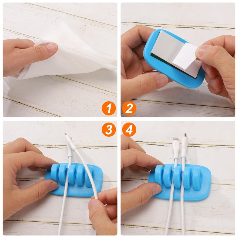 HARFINGTON Cable Clips Silicone Cable Management for Cord Organizer Cable