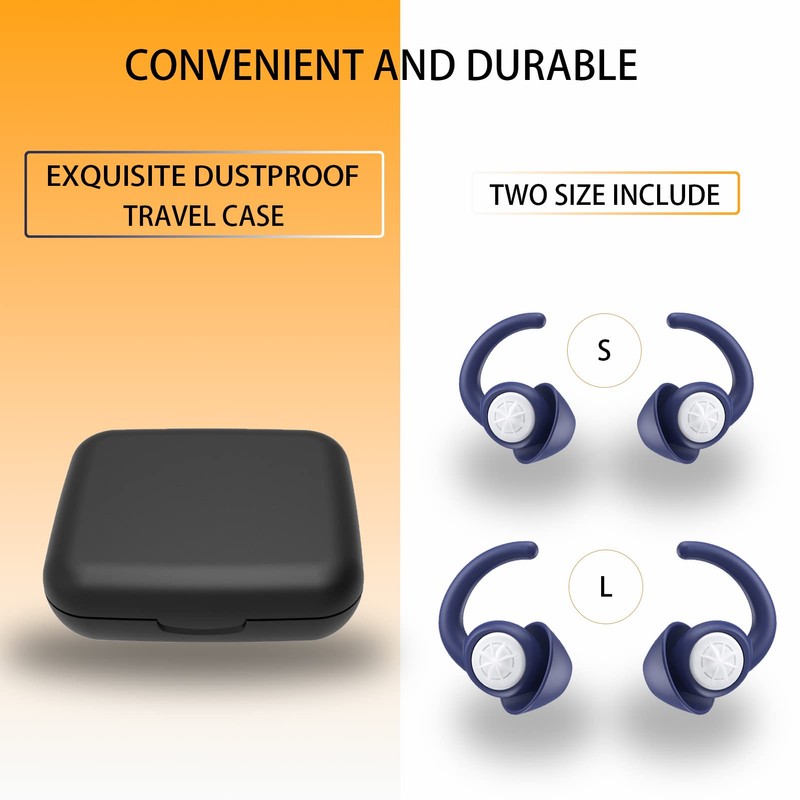 Silicone Ear Plugs for Sleeping - BUENSUENO 2 Pairs Reusable