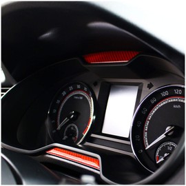 Gel stickers for speedometer / electronic instrument cluster for multimedia / key-less GO / ignition button / glossy, Carbon Red