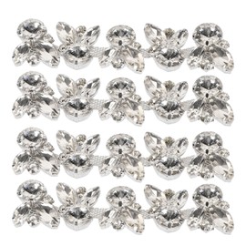 4Pcs Crystal Shoe Buckle 4.3in Long 1.3in Wide Sparkling Easy to Use Jewelry Shoe Clip for Decoration DIY Craft