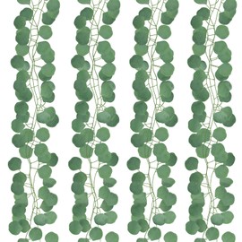 YUE QIN Eukalyptus Deko 12 Stück Eukalyptus Tischdeko Girlande 7.87Ft Efeu Girlande Just Married Girlande für ästhetische Dekoration Zuhause Garten Wand Hochzeit Party (grün)