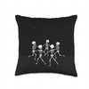 Skeletons Dancing Night Sky Cool Goth Aesthetic Throw Pillow