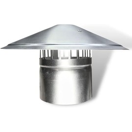 Byson Stainless Steel Chimney Cap 100mm/125mm/150mm/ Ducting Pipe Woodburner Flue Liner Ventilation Pipe Rain hat Chimney Pot Roof Cowl rain Cover (100mm/4)