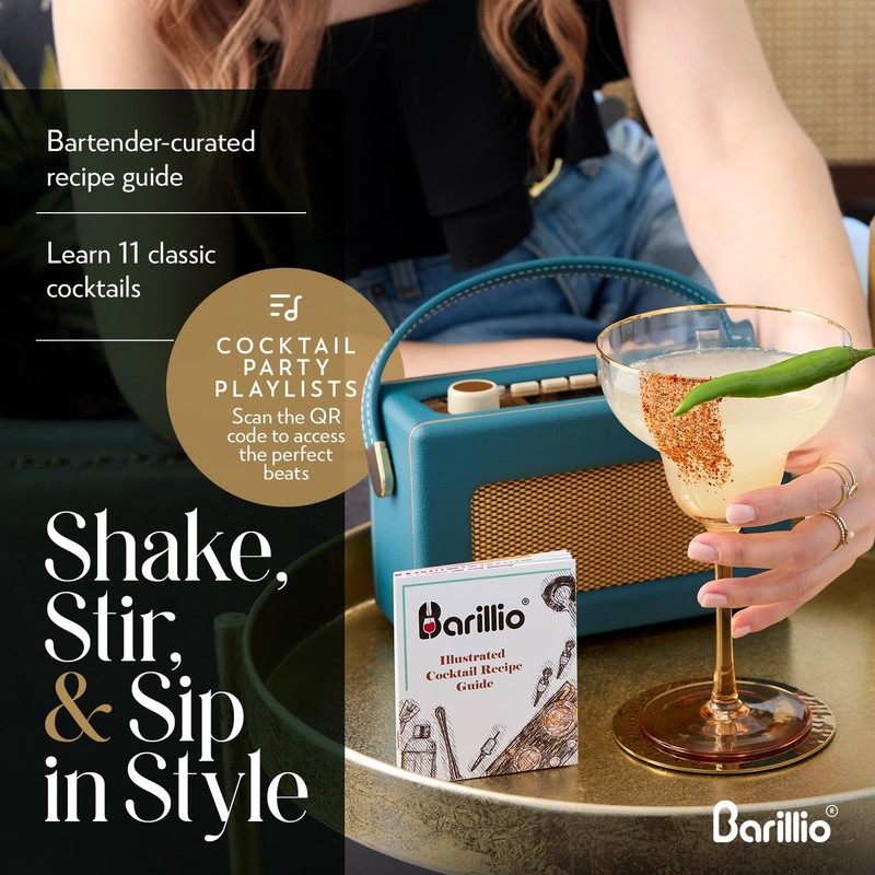 Barillio Elite Mixology Bartender Kit with Stand - Cocktail Shaker