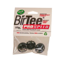BirTee Pro Golf Tees - Size #2 (1/2") Individual Size Pack - 3 Tees Per Pack. Winter/Mat/Simulator Tees (Black)