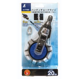 Shinwa Sokutei Handy Chalk Line 5x Speed ​​Hand-wound Powdered 3x Thick Thread Blue 77560
