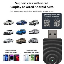 sunweyer S21 Wireless CarPlay and Android Auto Adapter, 2-in-1 Car Connectivity Dongle, Plug & Play USB A to USB C Port Car Play Wireless Adapter for Car from 2016