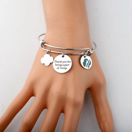 TGBJE Girl Scout Bracelet Scout Gifts Girl Scout Troop Gift Girls Power Jewelry Thank You For Being a Part Of Troop Bracelet (C-part of troop br)