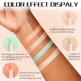 DAGEDA Concealer Stick, Lightweight and Smooth Creamy Color Corrector, Green Concealer for Redness Skin, Blend-able, Full Coverage and Waterproof Color Corrector Stick for Face Makeup (Natural)