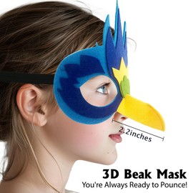 iROLEWIN Double-Sided Parrot-Bird-Wings-Costume for Kids Toddler Dress-up Clothes 3D Bird Mask Rio Jungle Party Gifts Toys