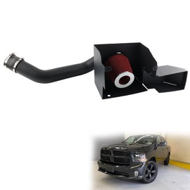 VVORHSBELL Cold Air Intake Kit Compatible with 2013-2019 RAM 1500/Classic 3.6L V6, High Performance Aluminum Intake System with Red Filter & Heat Shield, Horsepower & Torque Upgrade