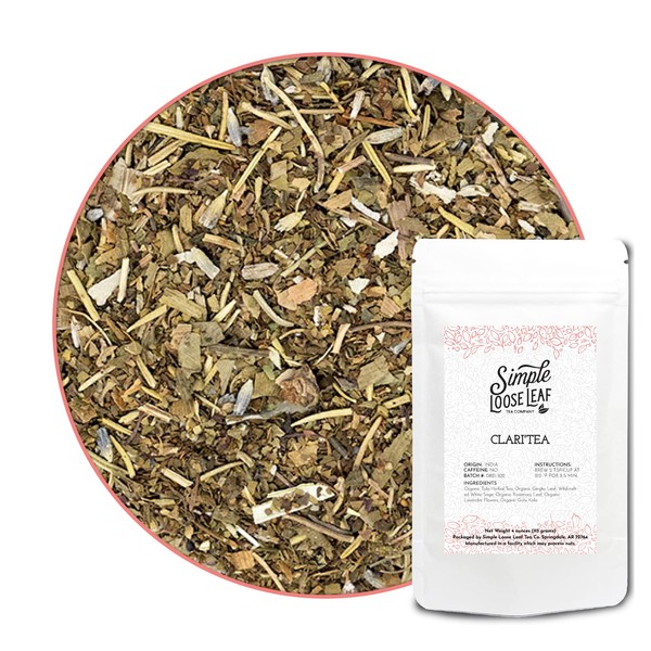 Simple Loose Leaf - Clari'tea Herbal Tea - Premium Loose Leaf Herbal Tea - Caffeine Free - Clean, Spice Blend (4 Ounce)