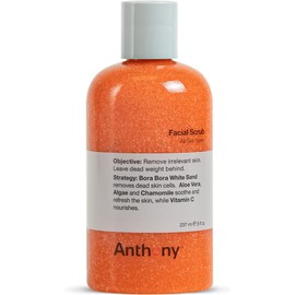 Anthony Exfoliante facial - 8 oz - Aloe vera - Arena, Algas - Manzanilla - Vitamina C - Calma - Protege -Refresca