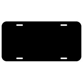 Blank Metal License Plate Solid Black 12" x 6" 0.025 Thickness