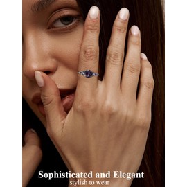 Vesitim Celtic Knot Rings for Women 925 Sterling Silver Solitaire Ring Wedding Engagement Band Round Birthstone Jewelry Size 5-10, 9, Created Amethyst