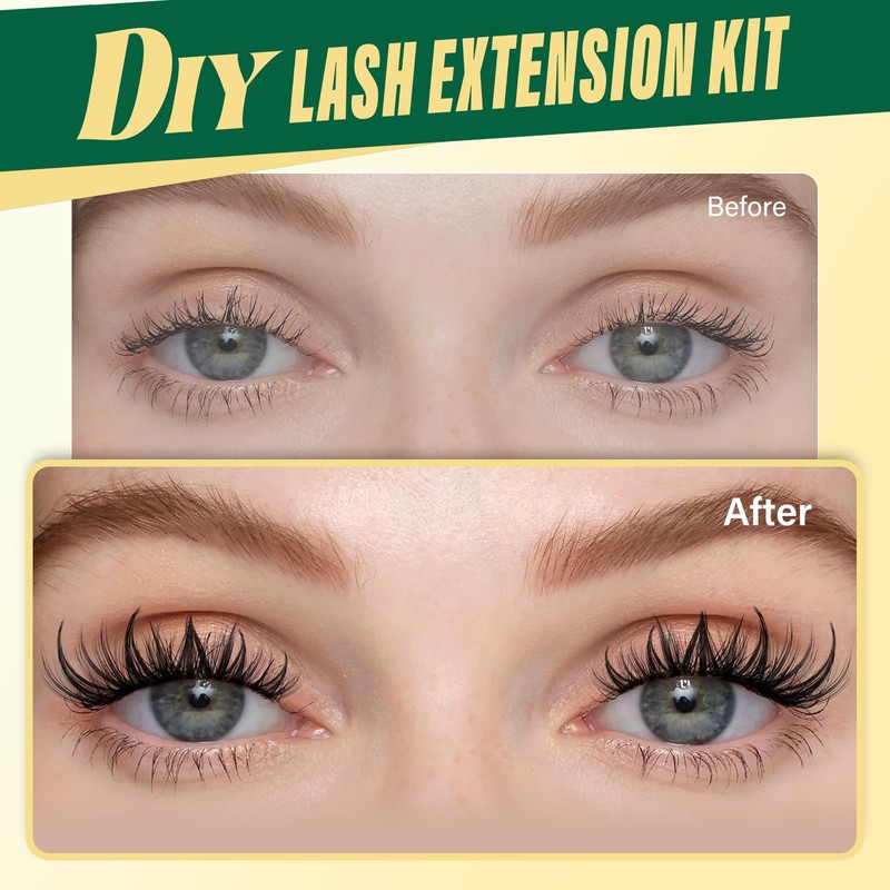KEYYOULASH DIY Lash Extension Kit 120pcs Eyelash Clusters Eyelash Extension