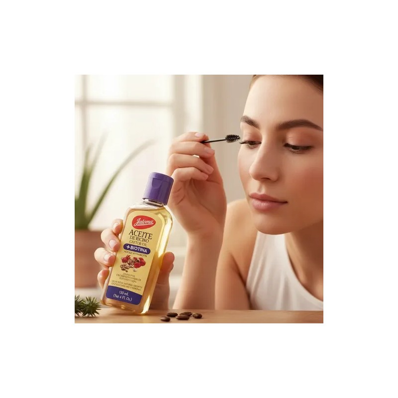 Aceite Jaloma Ricino+biotina 120 Ml Para Cejas Pestañas 2 Pz