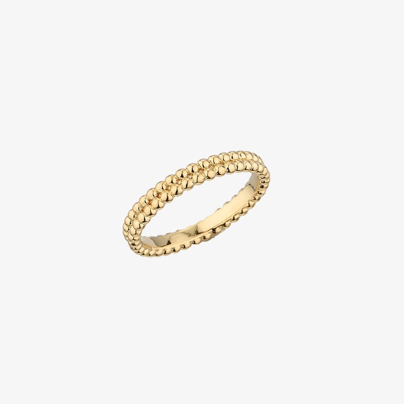 Gold&Dear 14KGP Bubble Layered Slim Ring White Gold L (No.