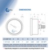 CARBO Instruments 1-1/2" Fuel Pressure Gauge, Stainless Steel Case 304,