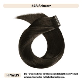 Beyond Your Thought Clip-In Real Hair Extensions, 100% Remy Real Hair for Hair Extensions, Real Hair, Straight Hairpieces for Full Head, #4B, 50 cm, 160 g / 10 Pieces