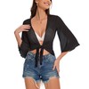 ADOREJOY Womens Sheer Shrug Cardigans Open Front Tie Top Cropped