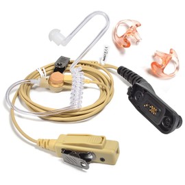 HYS Surveillance 2 Way Radio Earpiece Acoustic Coil Ear Tube Headset for Motorola XPR 6000 XPR6500 XPR6550 XPR 7000 XPR 7550 XiR-P8200 XiR-P8268 Walkie Talkie (Beige)