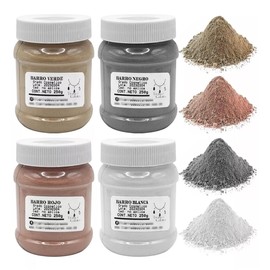 Tierra de Colores - Kit de 4 Arcillas y barros cosméticos: Verde, Blanca, negro, rojo para Mascarilla, empastes y cosmetica artesanal