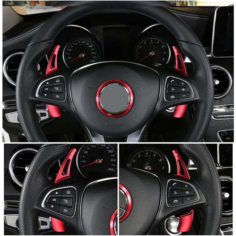 esmusssein Steering Wheel Paddle Shifter Extension Shift Paddle Red For