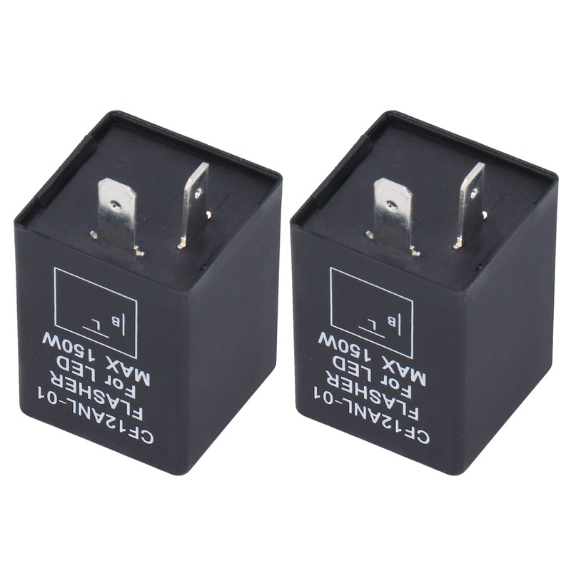 2Pcs LED Flasher 2‑Pin Electronic Relay Normally Open Car Turn