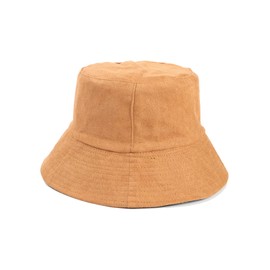Nanwansu Trendy Fisherman Hats Double Side Wear Fishing Sun Hat Solid Color Bucket Hat Suede Classic Winter Reversible Packable Cap Coffee