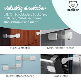 Beartop Baby Child Safety Drawer Lock - Secure Grip - Glue - Lock for Cupboards, Drawers and More