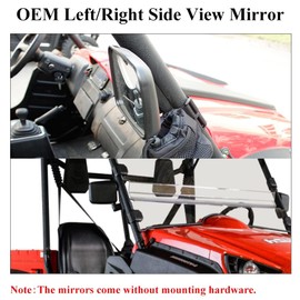 Chikia Hisun Pair L+R Side View Mirror Replacement for Hisun UTV 400 500 700 800,Massimo 500 700,Coleman 500 700,Axis 500 700,Uforce 550,Uforce 800,Zforce 500 800 1000（without mounting hardware）