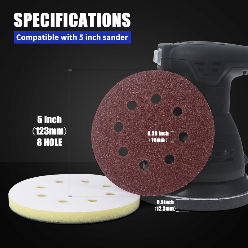 85 Pack Orbital Sander Interface Pads Hook and Loop -