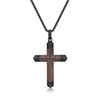 Metro Jewelry Carbon Fiber and Copper Foil Cross Pendant Necklace