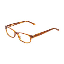 Calabria Ernest 4610 Rectangular Blue Light Blocking Reading Glasses +0.00 Honey Tortoise Yellow Gold Brown Men Women