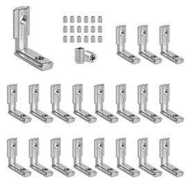 SUPAWAY Pack of 20 Inner Corner Connectors Aluminium Profile 2020 Nut 6 M5 T-Nut 90° Zinc Alloy Brackets T Slot Nut External Angle Corner Connector for 20 Series European Standard Aluminium Profile